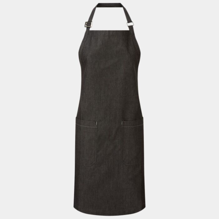 Cotton denim bib apron, organic and Fairtrade certified Thumbnail