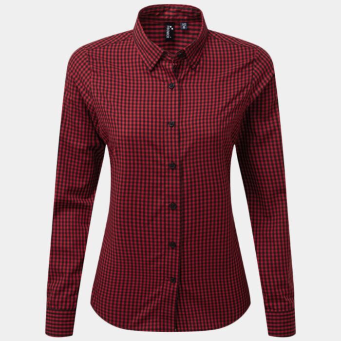 Premier Ladies Maxton Check Long Sleeve Shirt Thumbnail