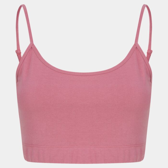 Women's sustainable fashion cropped cami top with adjustable straps Thumbnail