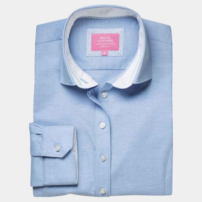 Brook Taverner Ladies Mirabel Long Sleeve Stretch Oxford Shirt Thumbnail