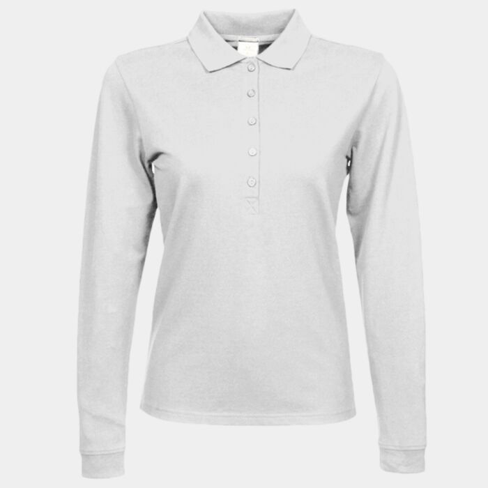Tee Jays Ladies Luxury Stretch Long Sleeve Polo Shirt Thumbnail