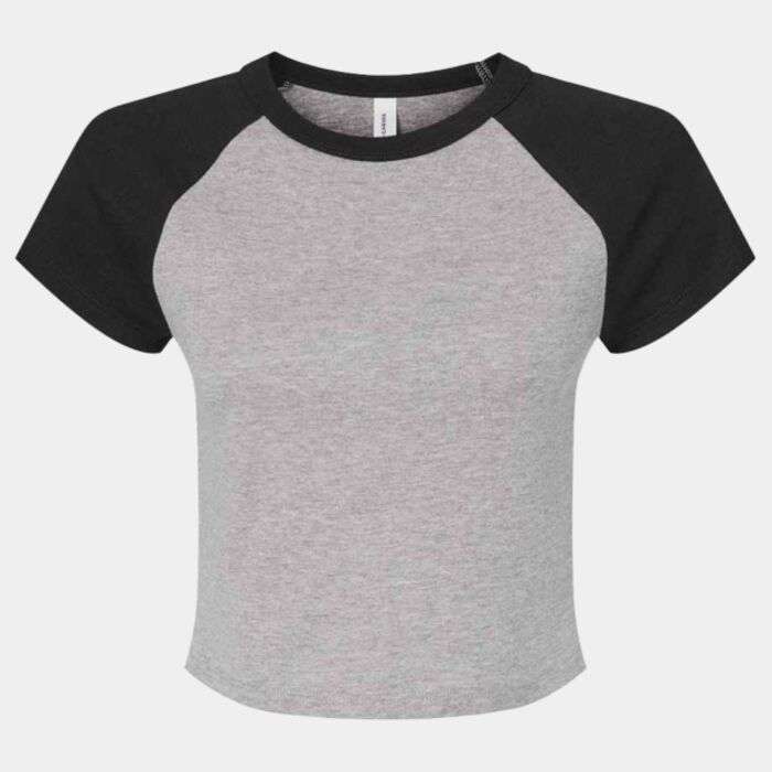 Bella Ladies Micro Rib Raglan Baby T-Shirt Thumbnail