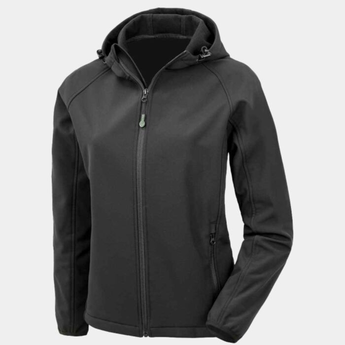 Result Genuine Recycled Ladies Three Layer Printable Hooded Soft Shell Jacket Thumbnail