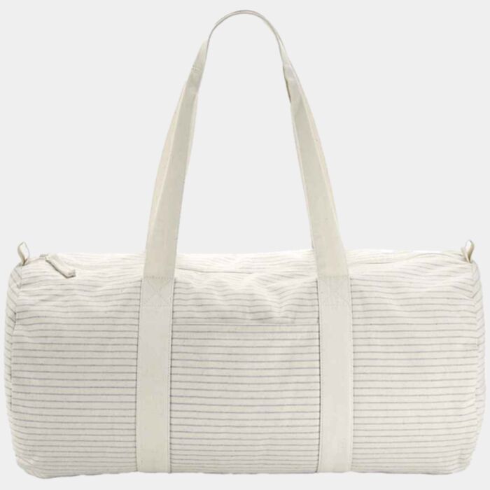 Striped organic cotton barrel bag Thumbnail