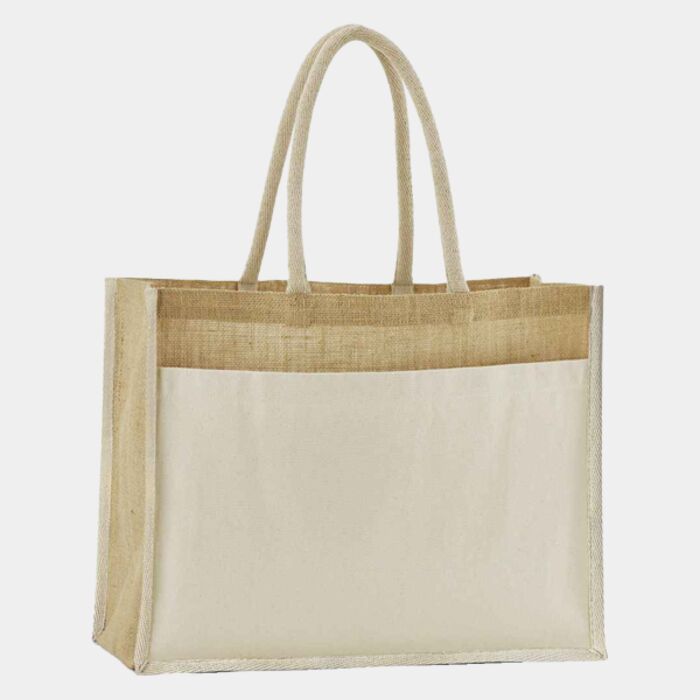 Cotton Pocket Natural Starched Jute Shopper Thumbnail