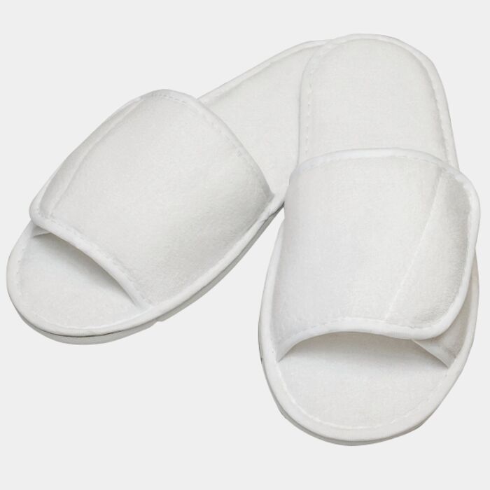 Open-toe slippers with hook and loop strap Thumbnail