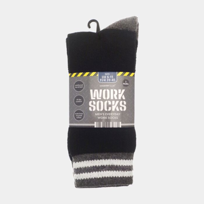 Men’s 3-pack work socks (recycled cotton) Thumbnail