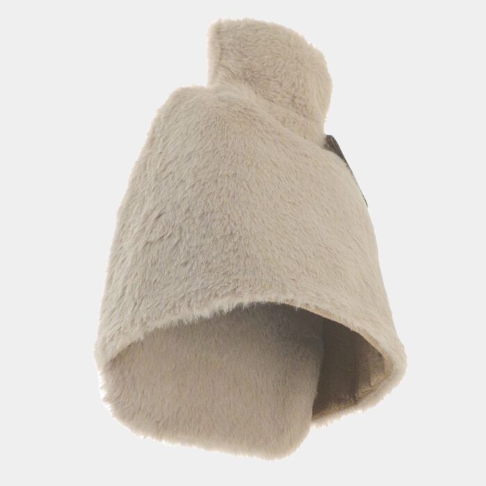 Luxury foot hot water bottle and cover in plush faux fur Thumbnail