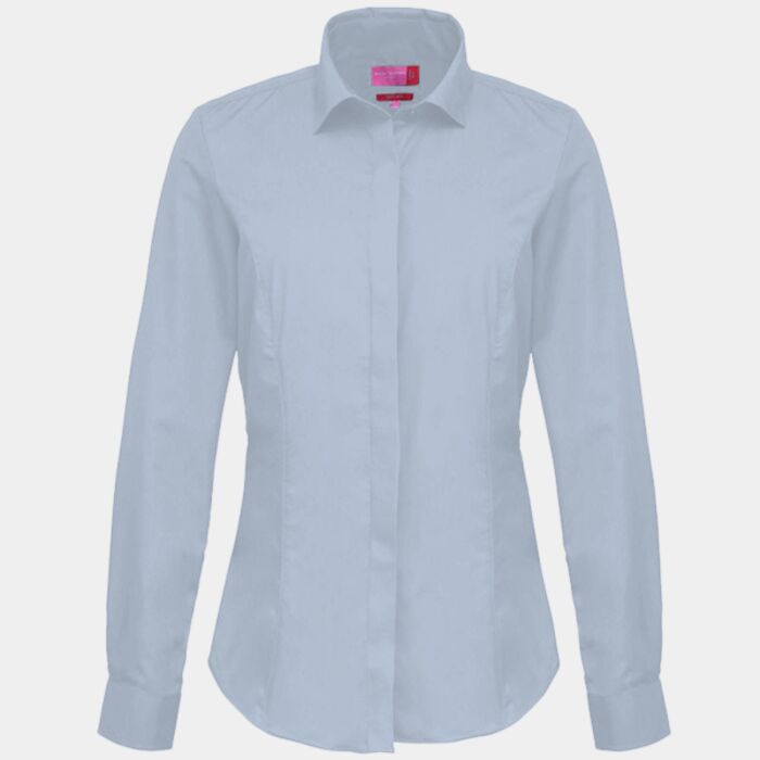 Henbury Ladies Long Sleeved Cotton Feel Coolplus® Shirt Thumbnail