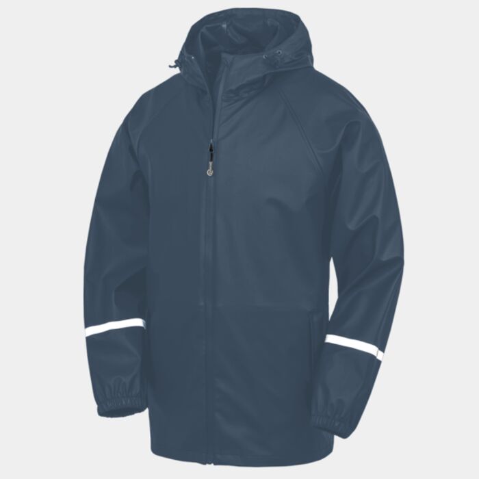 Prism PU Waterproof Jacket With Reflective Bands and Recycled Backing Thumbnail