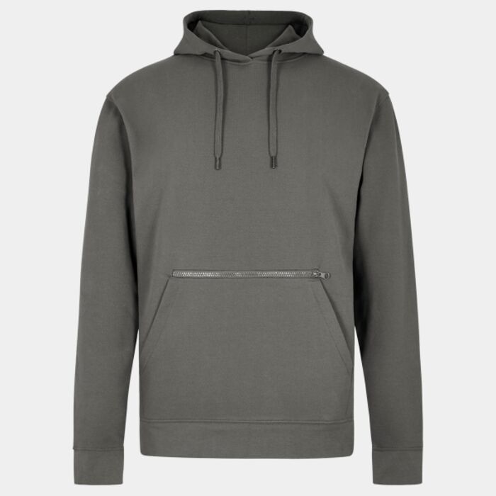 Regular fit piqué hoodie with zipped pocket Thumbnail