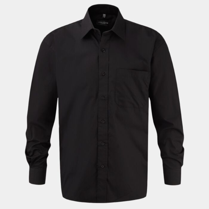 Men's Long Sleeve Classic Pure Cotton Poplin Shirt Thumbnail