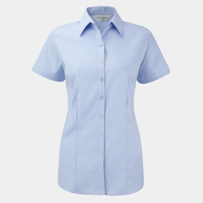 Ladies' Short Sleeve Tailored Herringbone Shirt Thumbnail