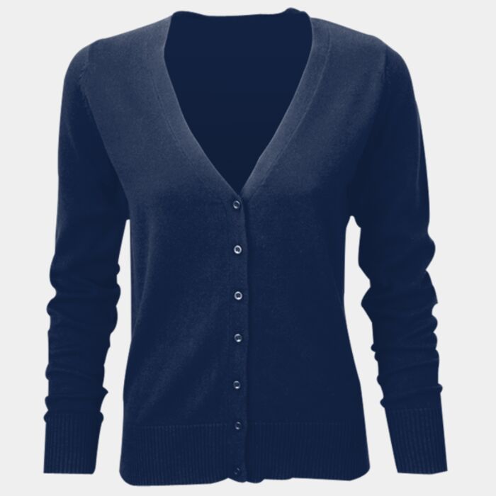 Ladies'  V-Neck Knitted Cardigan Thumbnail