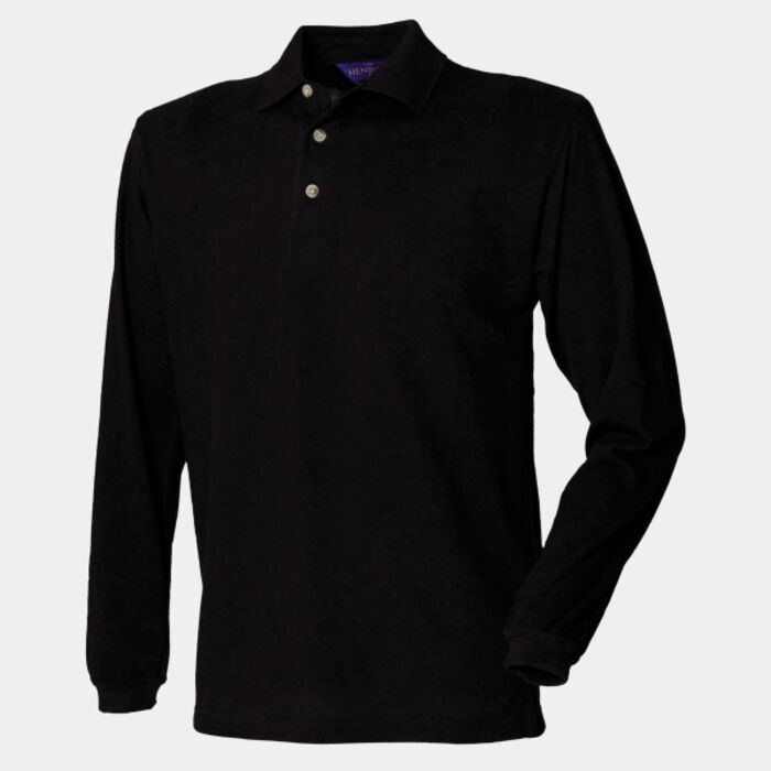 Long sleeve cotton polo shirt Thumbnail