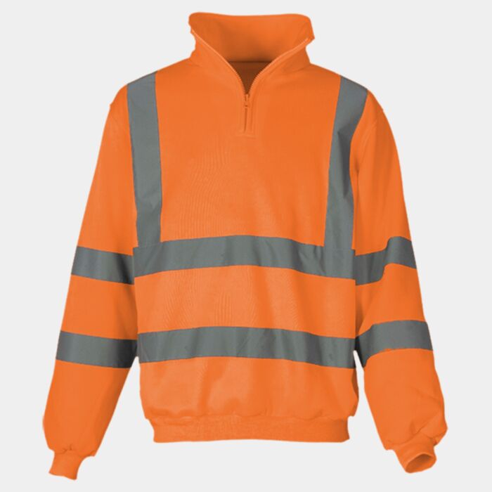 Hi-vis ¼ zip sweatshirt (HVK06) Thumbnail