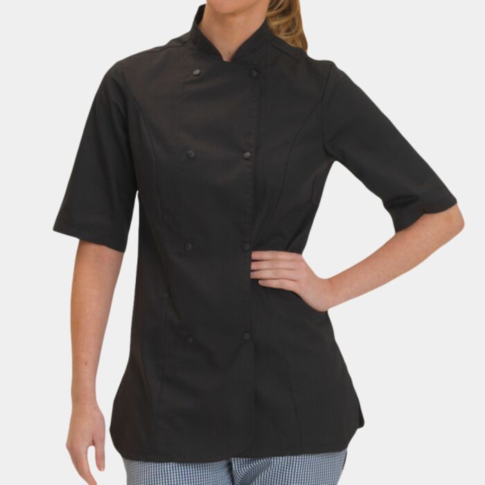Ladies' Short Sleeve Fitted Chef's Jacket Thumbnail