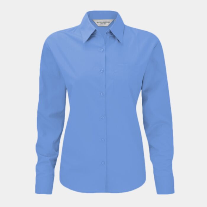 Russell Collection Ladies Long Sleeve Easy Care Poplin Shirt Thumbnail