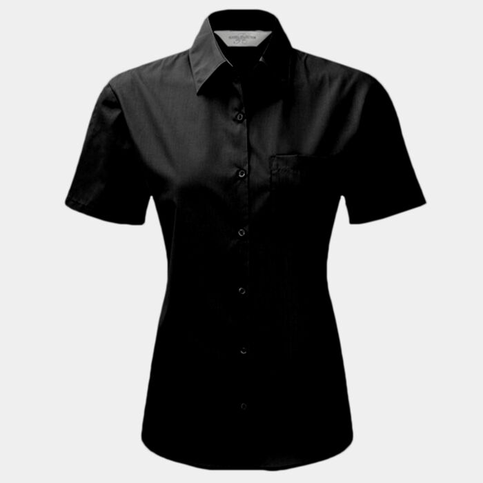 Russell Collection Ladies Short Sleeve Easy Care Poplin Shirt Thumbnail