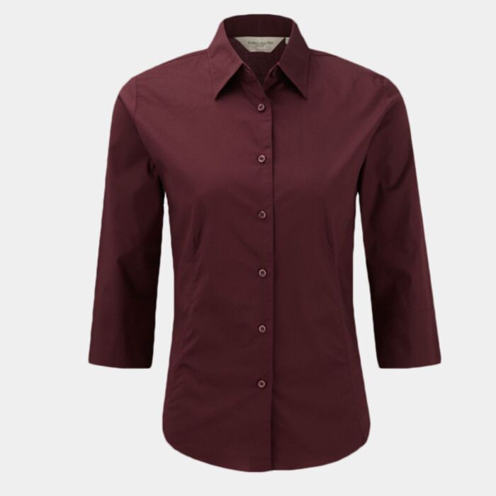 Russell Collection Ladies 3/4 Sleeve Easy Care Fitted Shirt Thumbnail