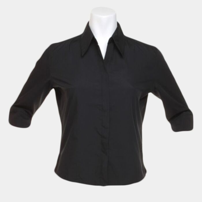 Kustom Kit Ladies 3/4 Sleeve Tailored Continental Shirt Thumbnail