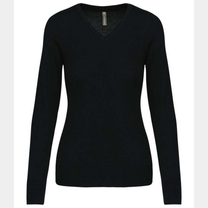 Kariban Ladies Cotton Acrylic V Neck Sweater Thumbnail