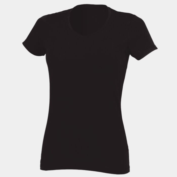 SF Clothing Ladies Feel Good Stretch V Neck T-Shirt Thumbnail
