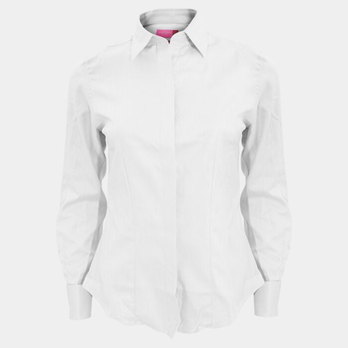 Brook Taverner Ladies Villeta Long Sleeve Herringbone Shirt Thumbnail