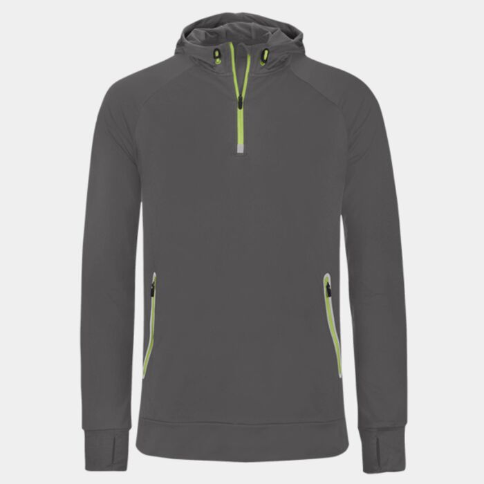 Proact Zip Neck Hooded Sweatshirt Thumbnail