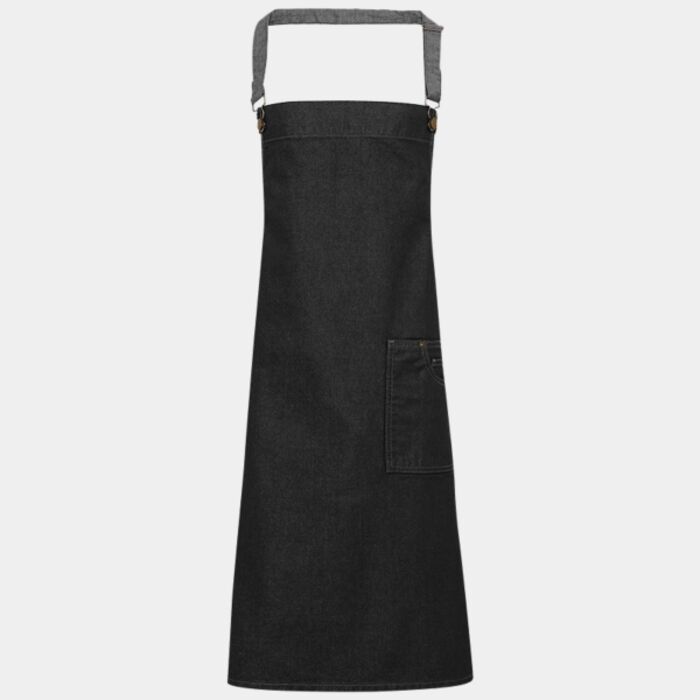District waxed-look denim bib apron Thumbnail