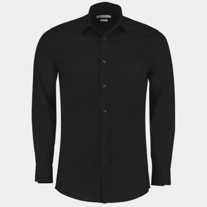 Kustom Kit Long Sleeve Tailored Poplin Shirt Thumbnail
