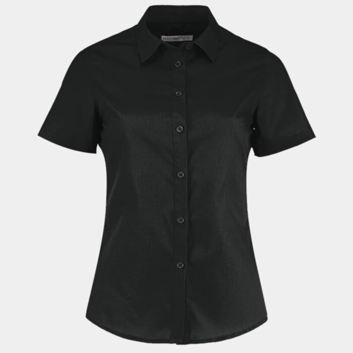 Kustom Kit Ladies Short Sleeve Tailored Poplin Shirt Thumbnail