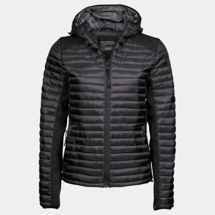 Tee Jays Ladies Crossover Hooded Padded Outdoor Jacket Thumbnail