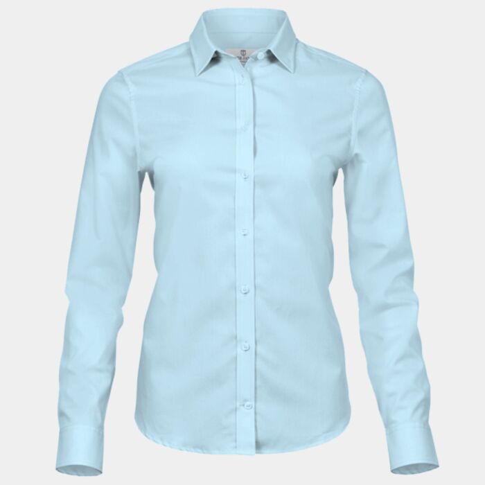 Tee Jays Ladies Stretch Luxury Long Sleeve Poplin Shirt Thumbnail
