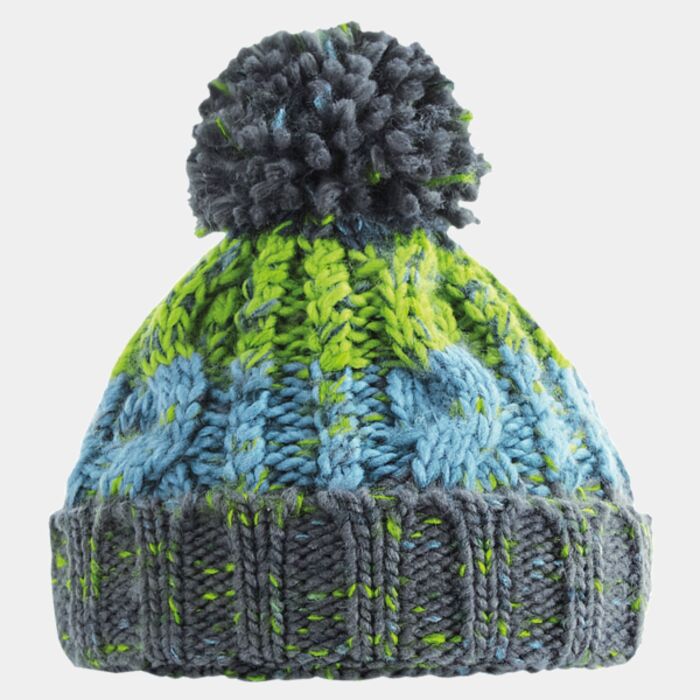 Junior corkscrew pom pom beanie Thumbnail