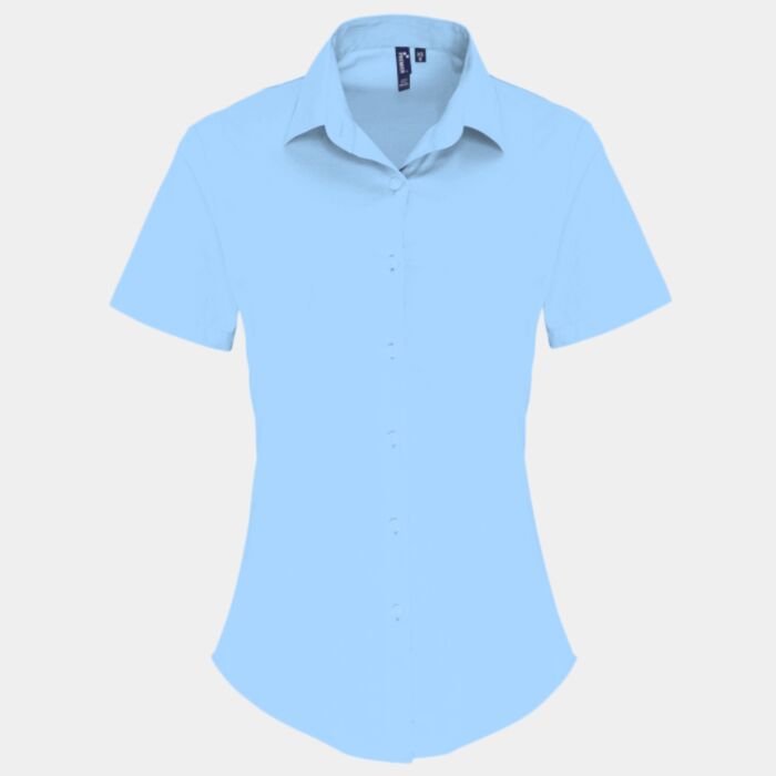 Premier Ladies Short Sleeve Stretch Fit Poplin Shirt Thumbnail