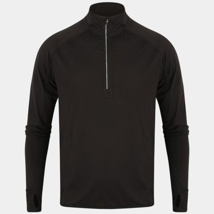 Tombo Long Sleeve Zip Neck Performance Top Thumbnail