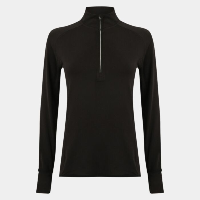 Tombo Ladies Long Sleeve Zip Neck Performance Top Thumbnail