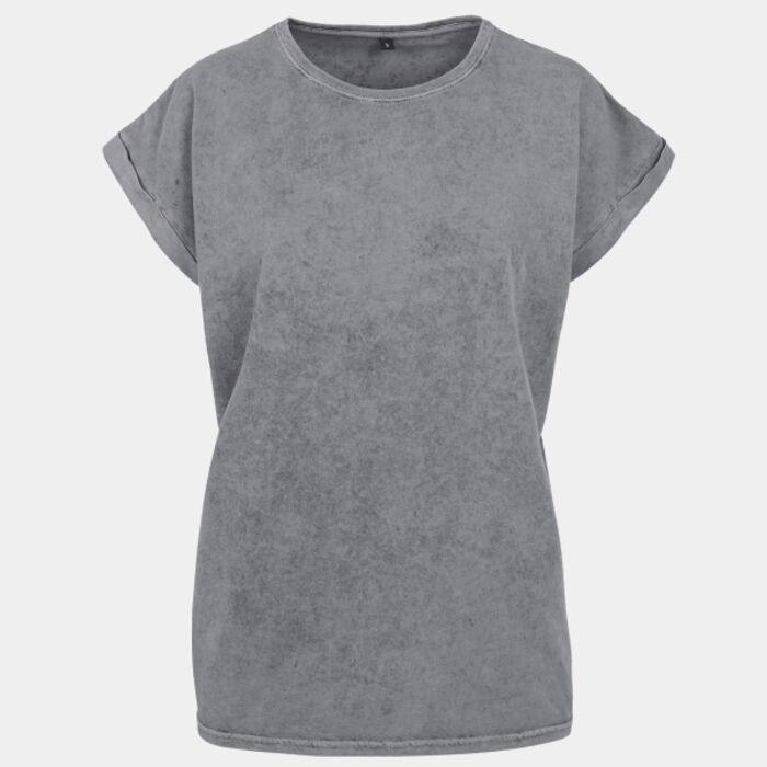 Women's acid washed extended shoulder tee Thumbnail